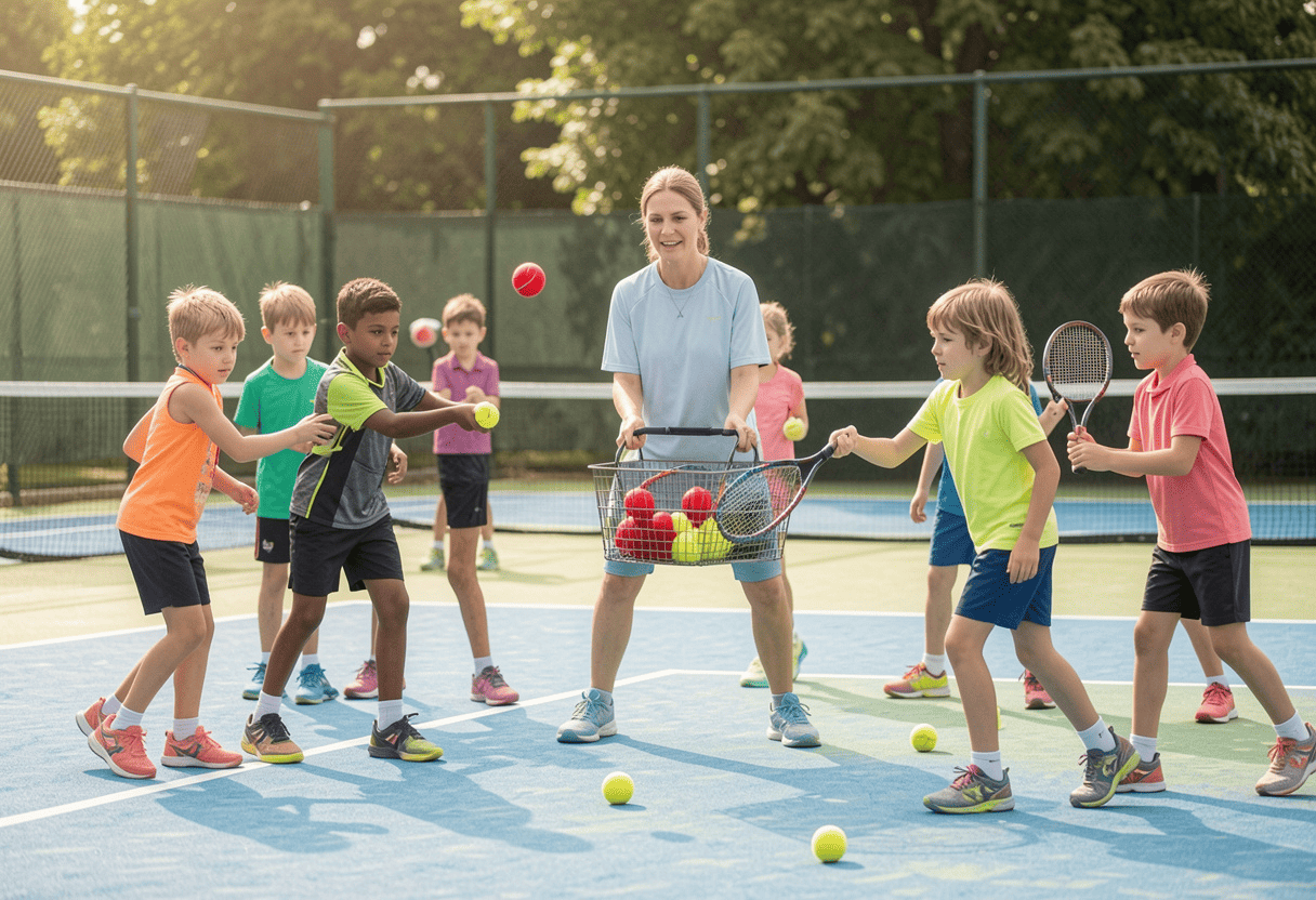 Entrenamiento infantil de tenis