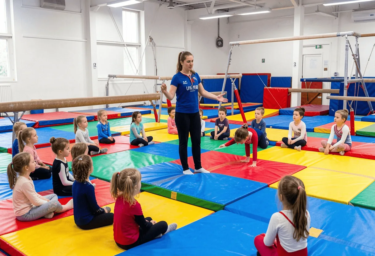 Ninas practicando gimnasia infantil